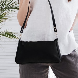 Kleine Leder Umhängetasche, Maßgeschneiderte Ledertasche Frauen, Kleine Schulter Geldbörse, Handgemachte Leder Umhängetasche, Lässige Schultertasche, Reißverschluss Geldbörse