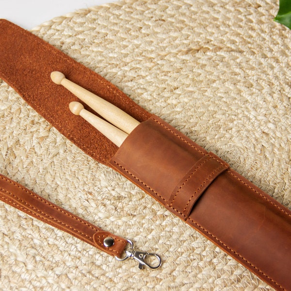 Custom leather drumstick bag,Leather drumstick case,Engraved drumstick holder,Drumstick pouch,Handmade drumstick bag,Leather drum stick bag