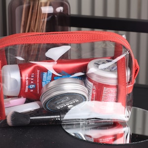 Transparente Make-up-Tasche, transparente Kosmetiktasche, Kulturbeutel, Kulturbeutel für Frauen, transparente Kulturtasche, wasserdichte Reise-Make-up-Kosmetiktasche
