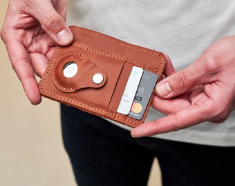 Leather wallet with airtag, Minimalist wallet with airtag, Airtag wallet men, Leather airtag wallet, Airtag card holder, Airtag slim wallet