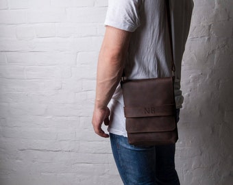Personalized leather mini crossbody bag,Leather satchel bag men,Shoulder bag men,Small leather crossbody bag,Small satchel bag