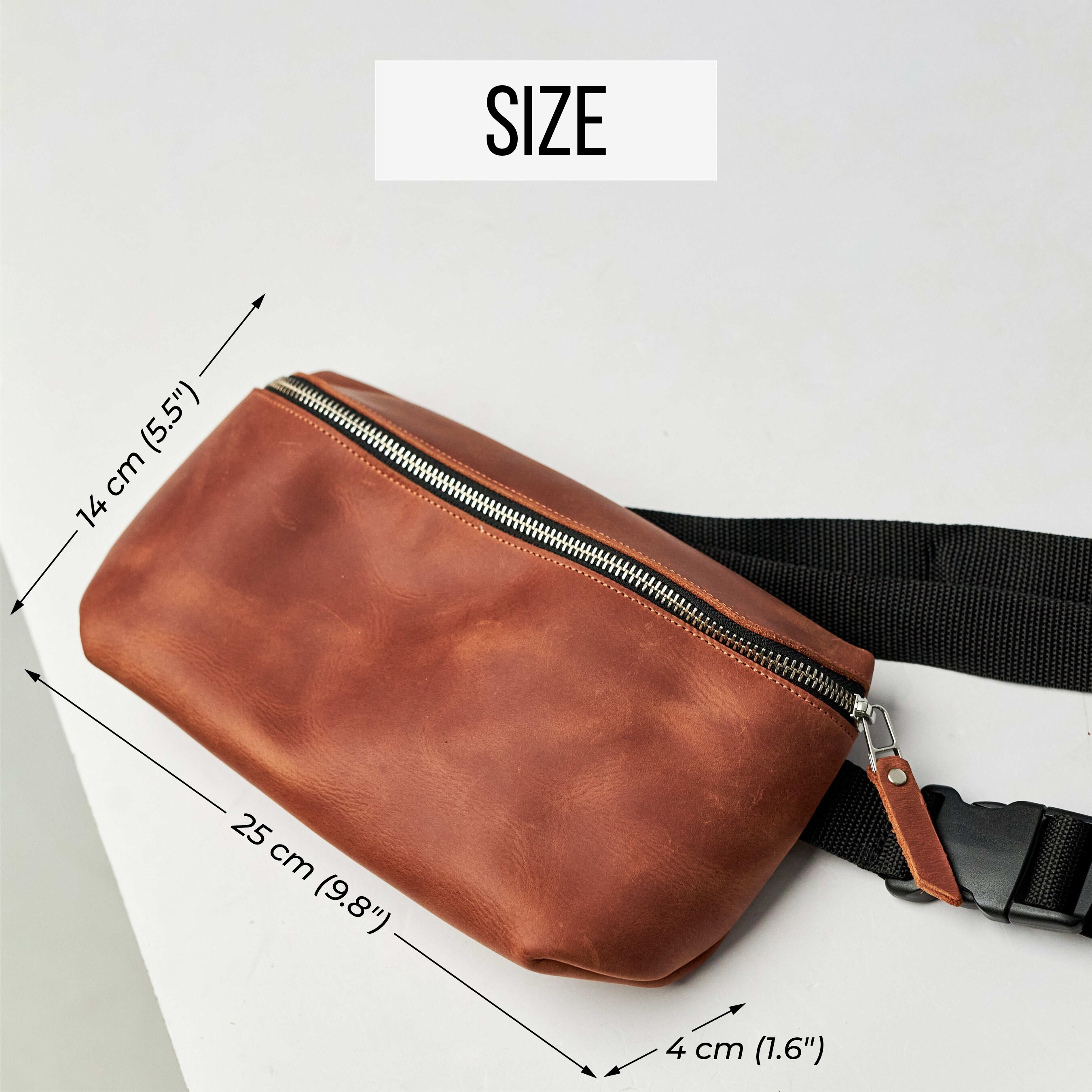 Personalized Leather Belt Bag | Women's Waist Bag | Handmade Leather Fanny Pack | Custom Leather Hip Bag