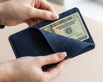 Handmade leather cash envelope, Leather cash holder, Custom leather cash wallet, Slim leather cash envelope, Cash envelope holder