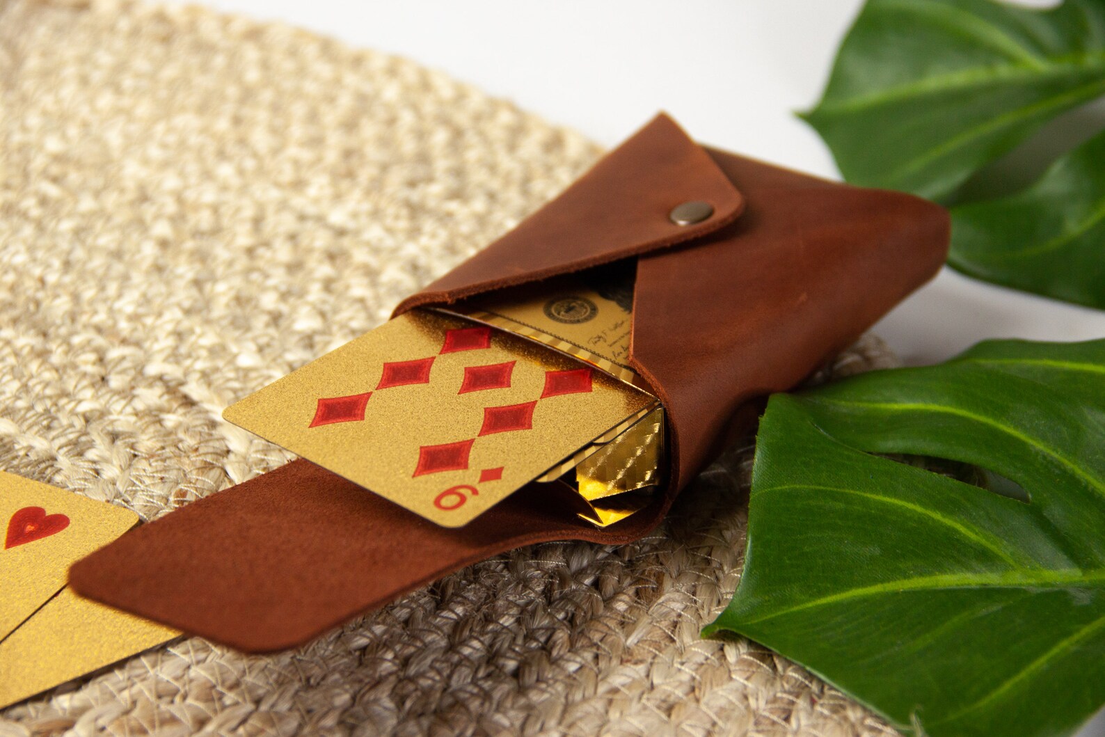 Leather Playing Card Casepersonalized Playing Card Etsy