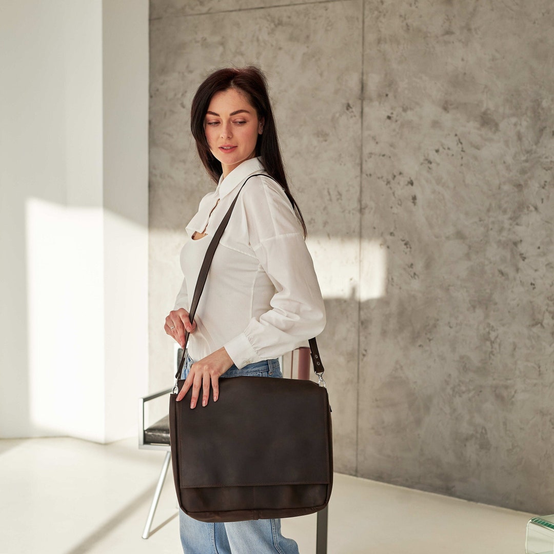 Leather Laptop Messenger Bag,womens Messenger Bag,crossbody Laptop Bag