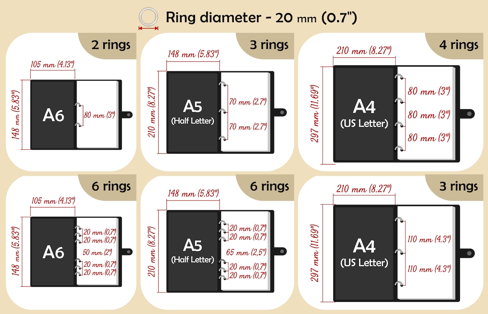 A6 Binder Plannera5 Binder With Pages6 Ring Binder Planner6 Etsy