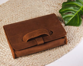 Clutch with handle,Leather clutch bag,Ladies clutch bag,Leather clutch  purse,Wrist handle clutch