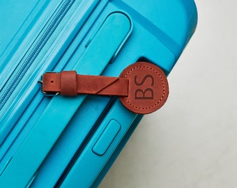 Personalized leather luggage tag, Custom leather bag tag, Leather travel tag, Engraved luggage tags leather, Monogrammed bag tags