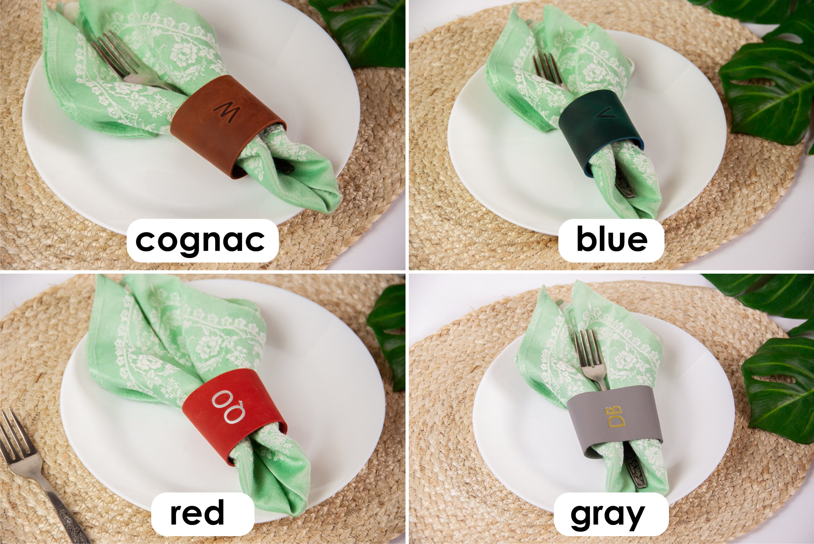 Leather napkin ringPersonalized napkin rings weddingLeather Etsy