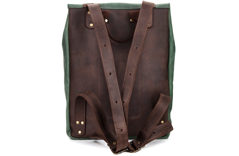 Mens leather laptop backpack, Leather backpack for laptop, Customized laptop backpack, Leather knapsack, Stylish backpack, Leather rucksack image 9