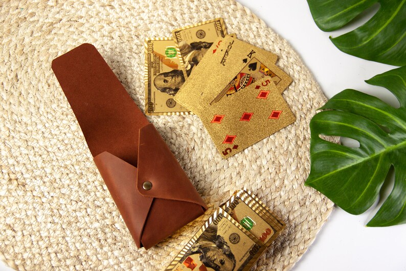 Leather Playing Card Casepersonalized Playing Card Etsy