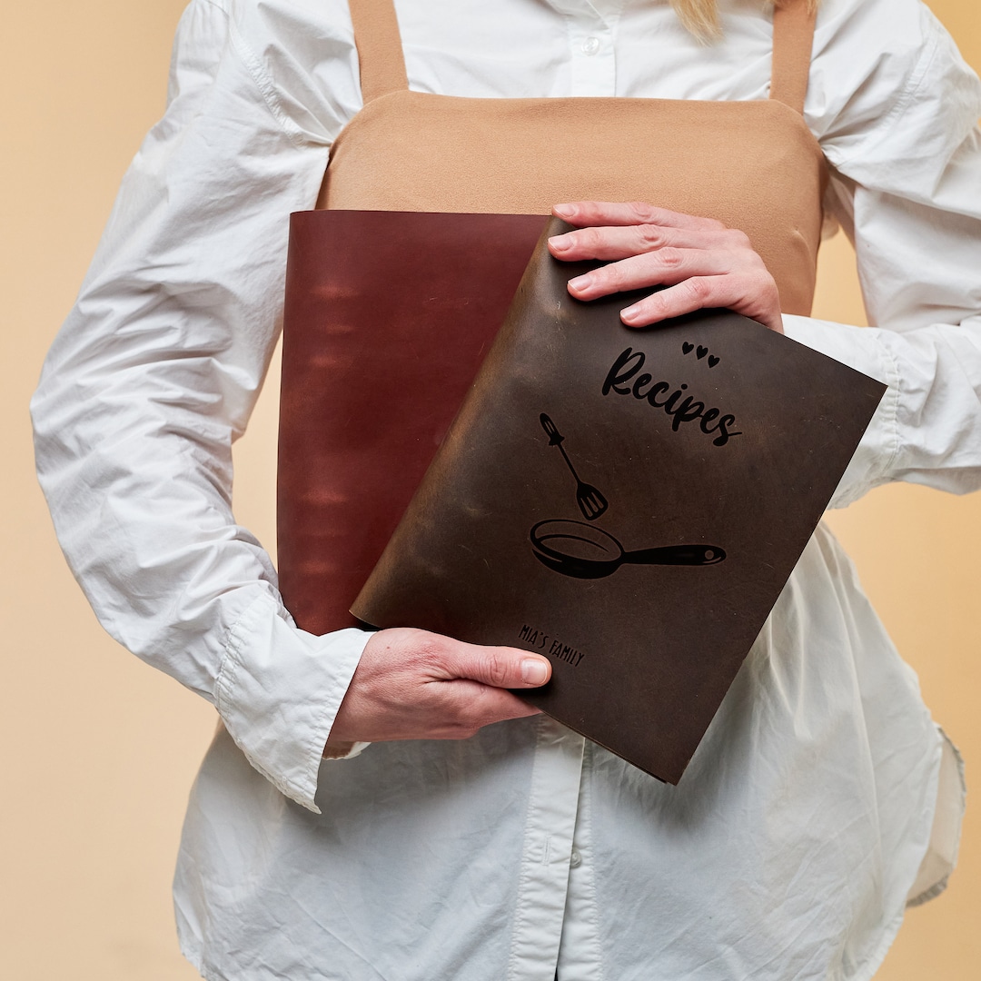 Leather Recipe Binder, Personalized Cookbook Binder, Binder Cookbook