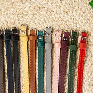 Collar de gato de cuero, collar de gato personalizado, collar de gato separable, collar de gato suave con nombre, collar personalizado perro pequeño