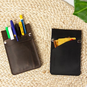 Leather pocket protector,Pen holder for shirts,Shirt pocket protector,Leather tools holder