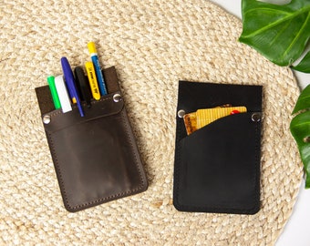 Leather pocket protector,Pen holder for shirts,Shirt pocket protector,Leather tools holder