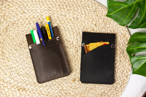 Leather pocket protector,Pen holder for shirts,Shirt pocket protector,Leather tools holder