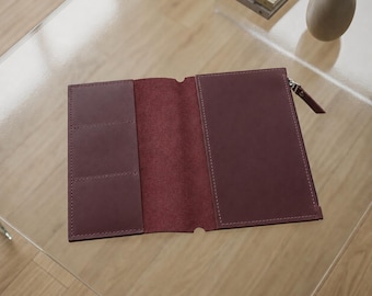 Customized leather notebook insert, Leather notebook insert pocket,Refillable notebook insert A5,Leather planner pocket,Notebook card pocket