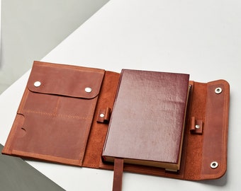 Engraved Leather Book Cover,custom Book Cover Leather,handmade