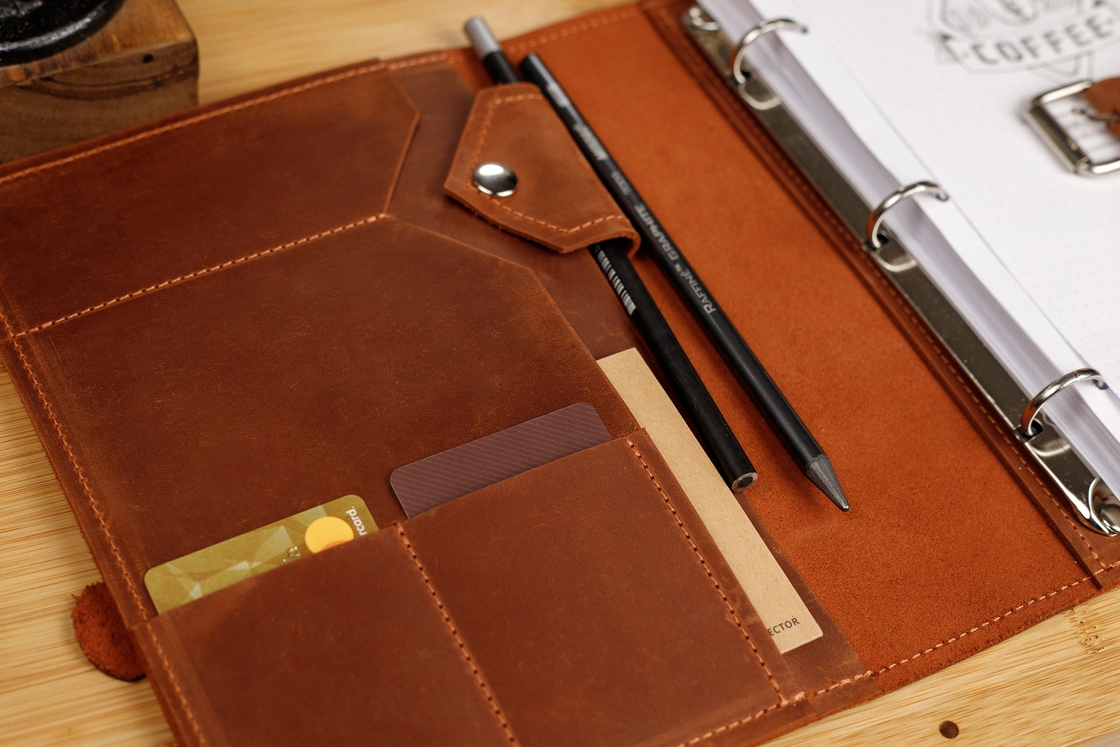 Leather Binder A4leather Binder Coverrefillable Leather Etsy