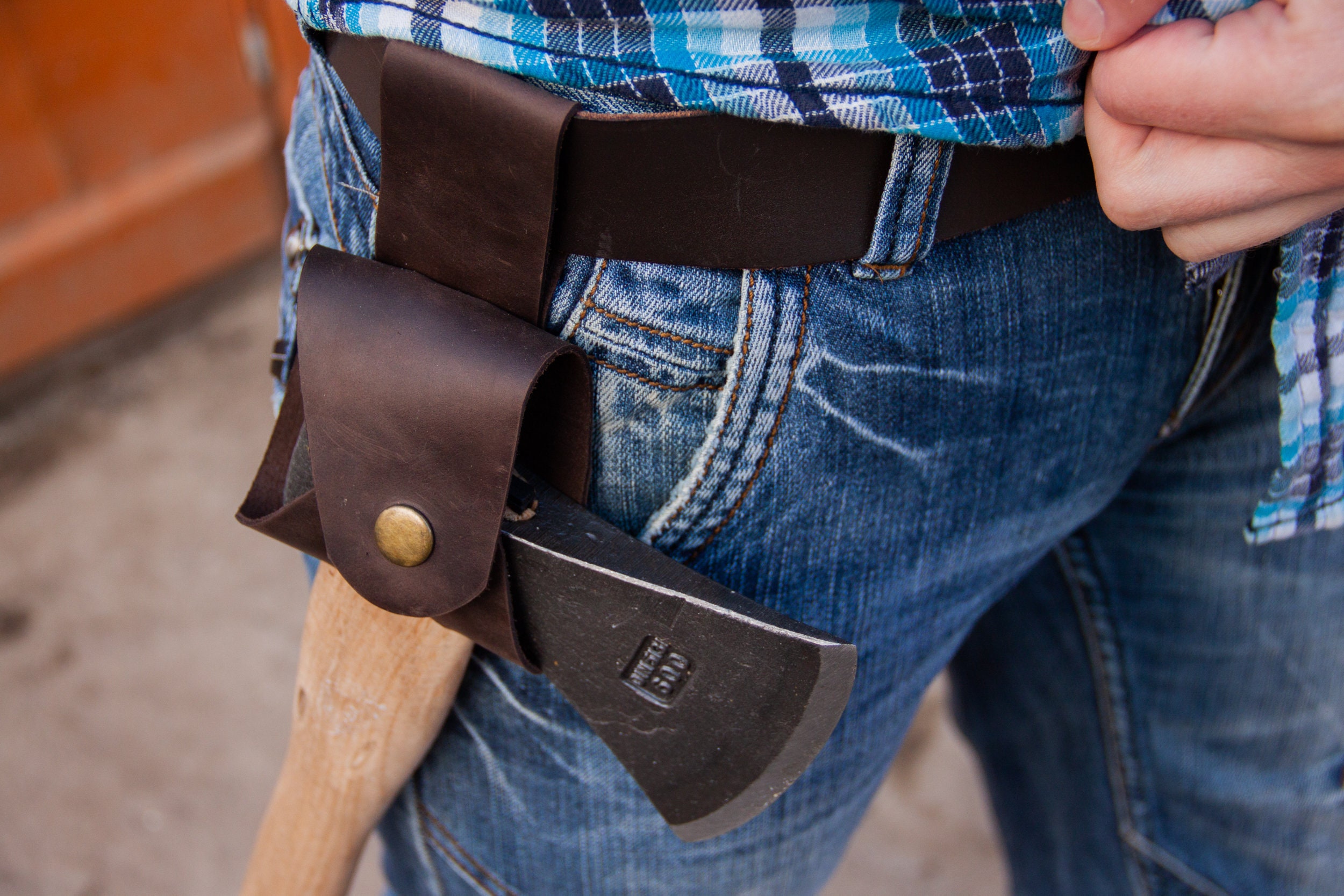 Leather Axe Holster,leather Hatchet Holster,leather Axe Belt  display picture 2