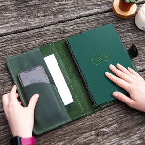 Leather Cover for Rocketbook Smart Reusable Notebook, Personalized