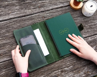 Gepersonaliseerde rocketbook cover, Rocketbook cover executive, Lederen rocketbook cover, Rocketbook Everlast cover, Rocketbook cover letter-formaat