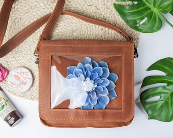 Leder Ita Bag Geldbörse, Ita Bag Crossbody, kleine Ita Bag, Crossbody pin bag, Ita Tasche mit klaren Sichtfenstern, Ita Bag Leder, Ita Bag nach Maß