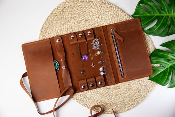 Leather Travel Jewelry Case,leather Jewelry Storage,personalized
