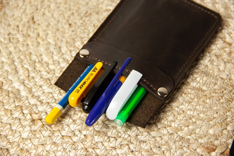 Leather Pocket Protectorpen Holder for Shirtsshirt Pocket Etsy