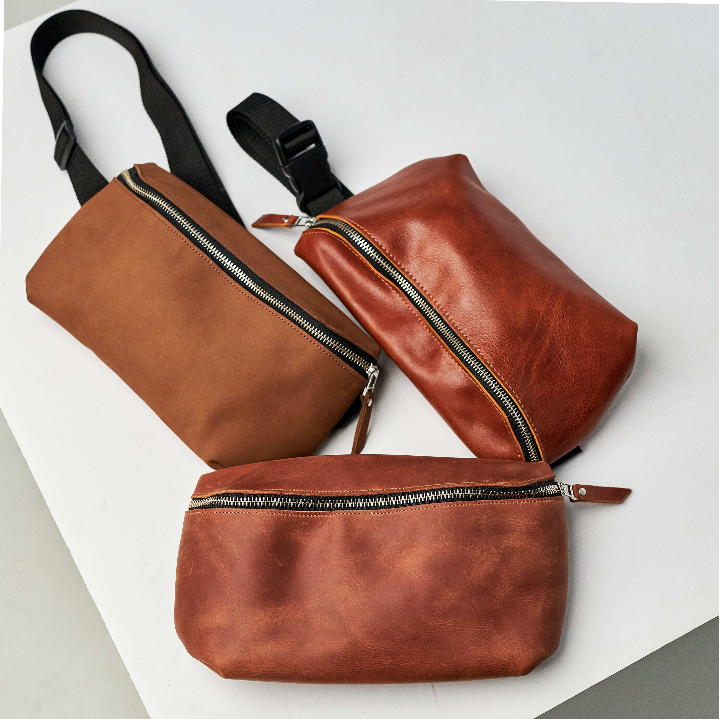 Personalized Leather Belt Bag | Women's Waist Bag | Handmade Leather Fanny Pack | Custom Leather Hip Bag