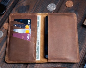 Personalized leather checkbook cover, Leather checkbook holder, Engraved checkbook cover, Slim checkbook cover leather, Checkbook wallet