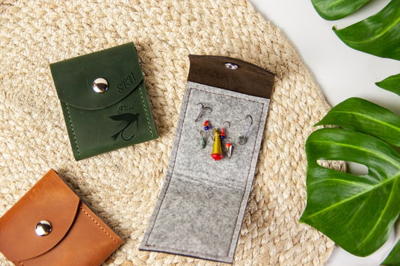 Leather Fly Fishing Wallet,fly Fishing Gifts,flies Pouch,leather Fly Case, gifts for Fishermen 