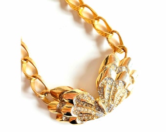 Beautiful vintage necklace from the 80's. Gold plated. Precioso collar vintage de los años 90. Chapado en oro