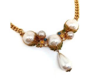 Beautiful vintage necklace from the 80's. Gold plated. Precioso collar vintage de los años 90. Chapado en oro