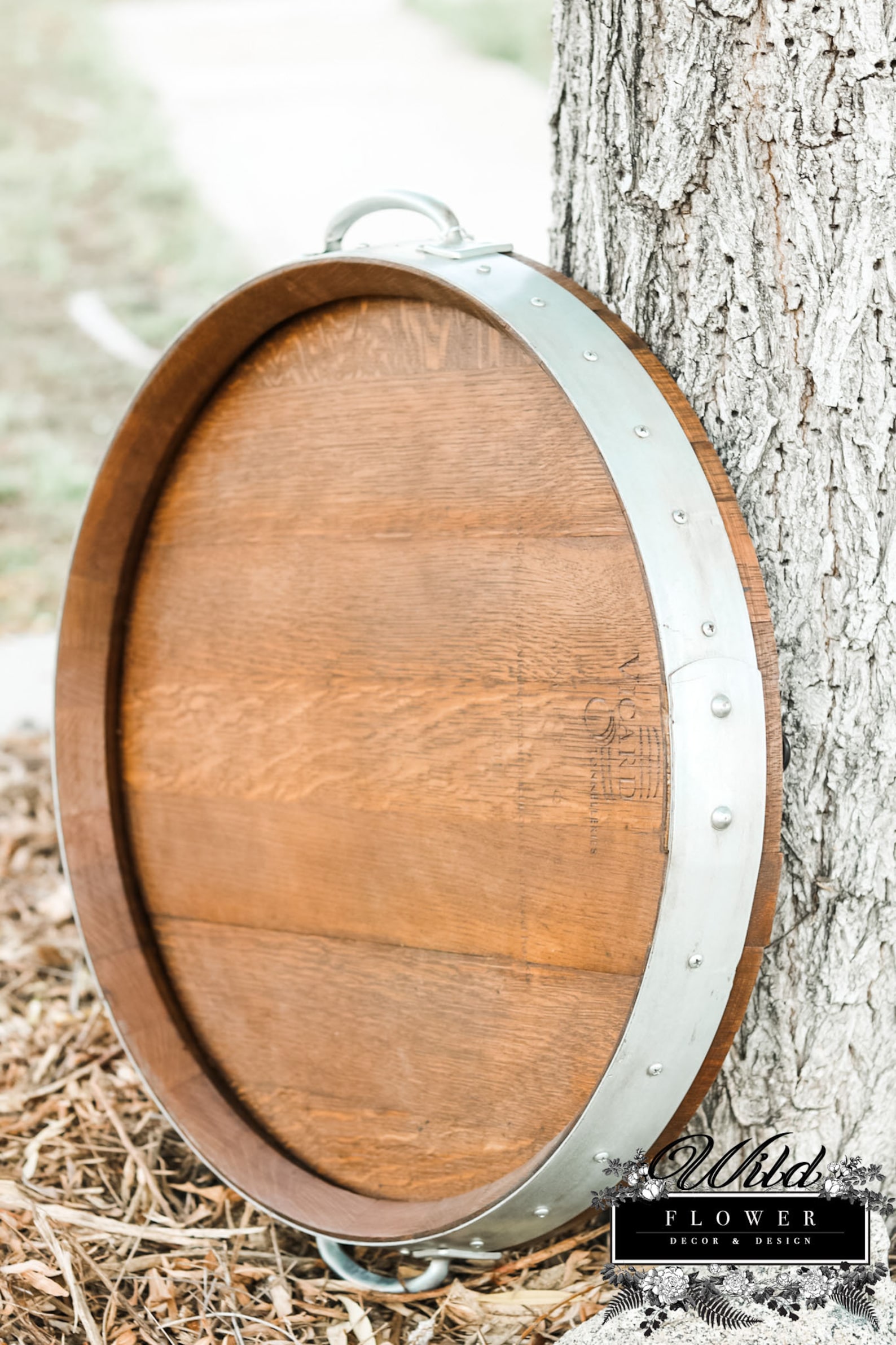 Wildflower Wine Barrel Top Tray Etsy