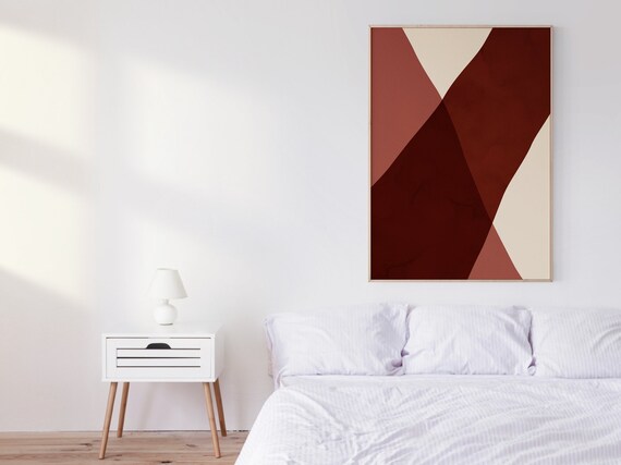 Wine Color Printable Wall Art Digital Download Art Print Minimal Design Wine Color Art Print Abstract Scarlet Color Art Print