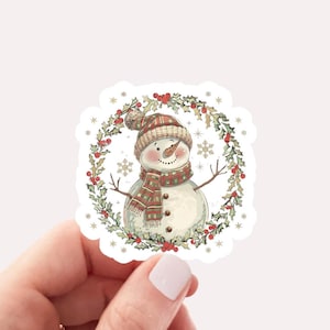 Christmas Snowman Sticker, Cute Snowman Sticker, Christmas Sticker for Women, Cute Winter Sticker, Christmas Sticker, Gift For Christmas
