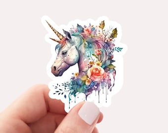 Floral Unicorn Sticker, Magical Sticker, Unicorn Graphic Sticker, Unicorn Lover Sticker, Rainbow Unicorn Mom Sticker, Gift for Unicorn Lover
