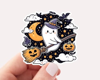 Halloween Ghost Sticker, Cute Ghost Sticker, Womens Halloween Sticker, Cute Fall Sticker, Spooky Season Sticker, Gift For Halloween, Gift