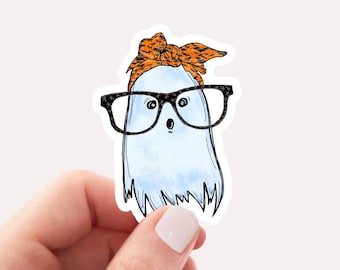 Retro Halloween Sticker, Cute Ghost Sticker, Graphic Halloween Sticker, Cute Fall Sticker, Spooky Season Sticker, Gift For Halloween, Gift