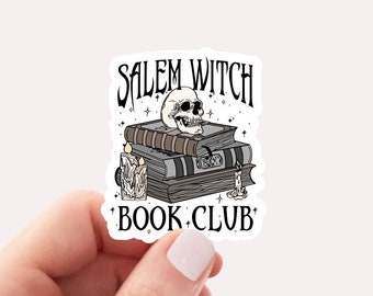 Salem Witch Book Club Sticker, Salem Massachusetts Sticker, Salem Sticker, Happy Halloween Sticker, Halloween Sticker, Witch Sticker, Skull