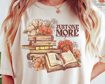 Camiseta "Solo un capítulo más", sudadera floral con estampado de libros, camiseta "Librero" de Comfort Colors, camiseta "Dark Academia", suéter para amantes de los libros, regalo para amantes de los libros