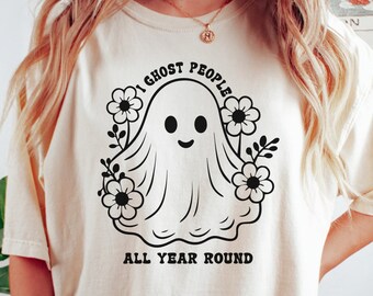 I Ghost People All Year Round Comfort Colors Shirt, Cute Ghost Halloween Shirt, Halloween Gift, Halloween Hoodie, Funny Ghost Shirt
