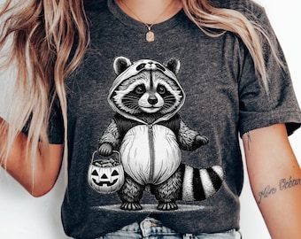 Halloween Raccoon Shirt, Cute Raccoon Shirt, Womens Halloween Shirt, Raccoon Lover, Cute Fall Shirt, Spooky Season Shirt, Gift For Halloween