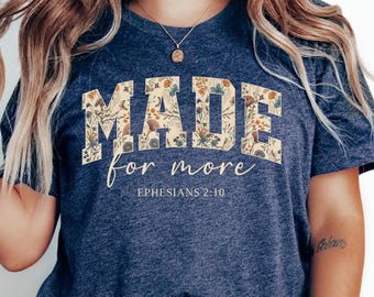 Camiseta con versículo bíblico, bonita camiseta cristiana para mujer, camiseta de fe cristiana con Jesús, regalo cristiano, camiseta bohemia con fe, camiseta cristiana