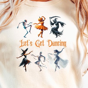 Trendy Dancing Halloween Party Shirt, Spooky Dancer Party T-Shirt, House Party Tee, Fun Dancing Skeleton Sweatshirt Gift, Comfort Colors