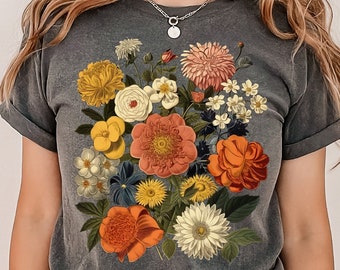 Flower Shirt Gift For Her Flower Shirt Aesthetic Floral Graphic Tee Vintage Flower Shirt Floral Shirt Flower T-shirt Wild Wildflower T-shirt