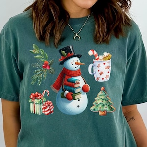 Christmas Snowman Comfort Colors Shirt, Cute Snowman Shirt, Womens Christmas Shirt, Cute Winter Shirt, Gift For Christmas, Gift