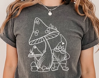 Mushroom Shirt Cottagecore Shirt Goblincore Shirt Fairycore Shirt Naturecore Shirt Granola Girl Boho Tshirt Green witch Autumn Aesthetic