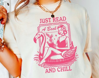Camiseta "Solo lee un libro y relájate", Sudadera divertida con estampado de libro para mujer, Camiseta para profesora de lectura, Camiseta para amantes de los libros, Camiseta de colores cómodos, Camiseta para amantes de los libros